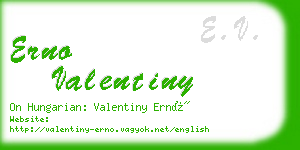 erno valentiny business card